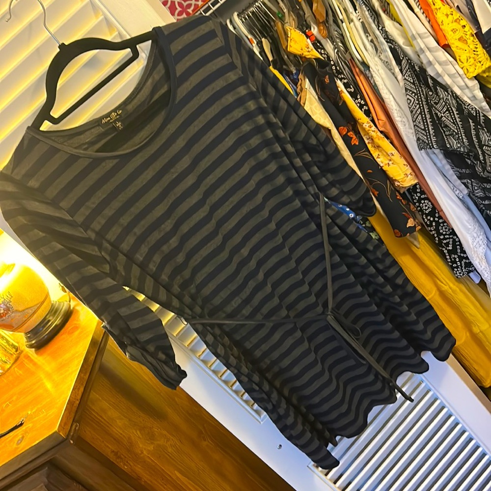 Mom & Co Maternity Navy and Charcoal Grey Shirt - Sz L
